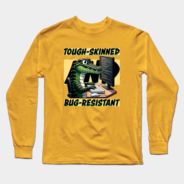 Alligator Coder: The Tough-Skinned, Bug-Resistant Programmer Collection Long Sleeve T-Shirt by Conversion Threads